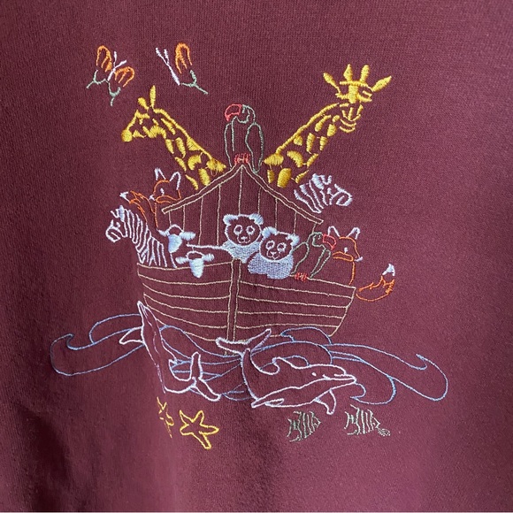 Vintage Lee Embroidered Noah’s Ark Crewneck - Picture 2 of 4